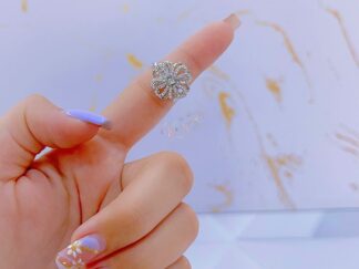 Anillo trebol plateado