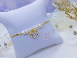 Pulsera corazon perlado