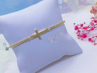 Pulsera cruz zircones