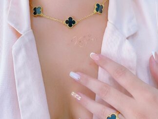 Combo de trébol cadena + anillo