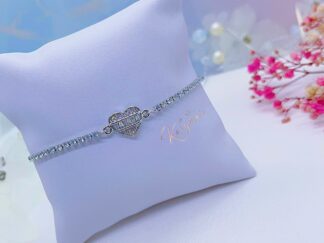 Pulsera corazón plateado