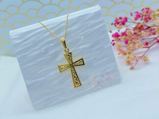 Cadena cross Oro Laminado