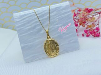 Cadena virgen de Guadalupe Oro Laminado