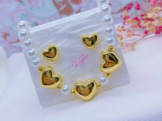 Set de corazon y perlas