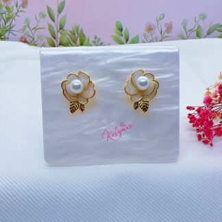 Aretes flor perla