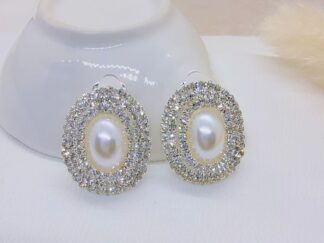 Aretes Perla Diamantada