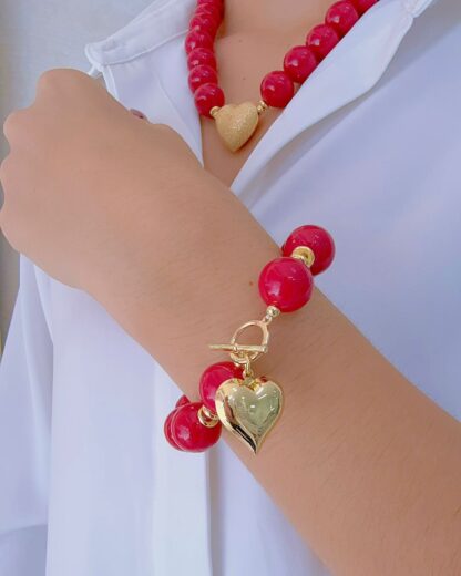 Pulseras Chiclet Corazón