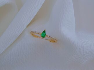 Anillo Esmeralda 
Oro Laminado